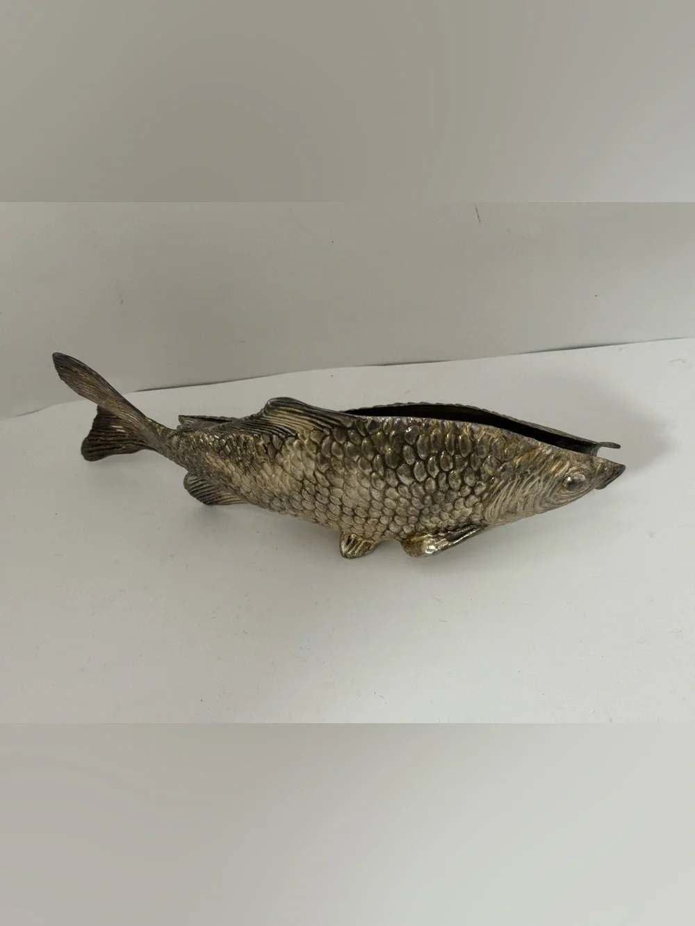Mid-century silver-plated fish holder